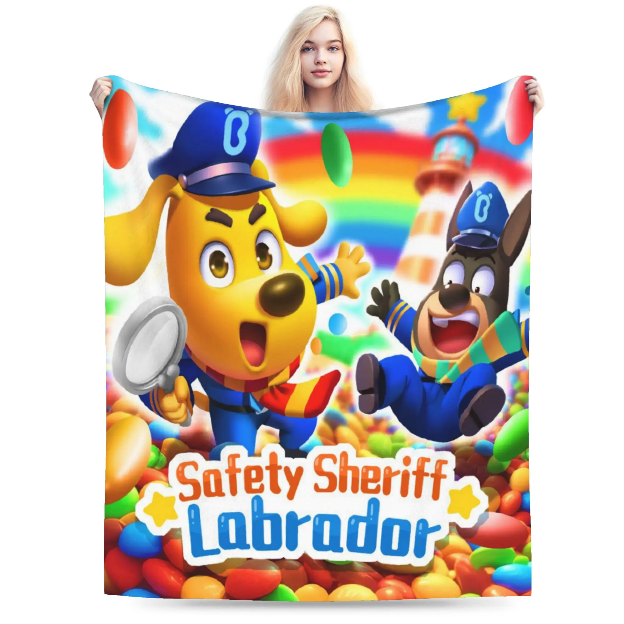 Funny Safety Sheriff Labrador  Blanket Ultra-Soft Fleece  Relax Throw Blanket Machine Washable