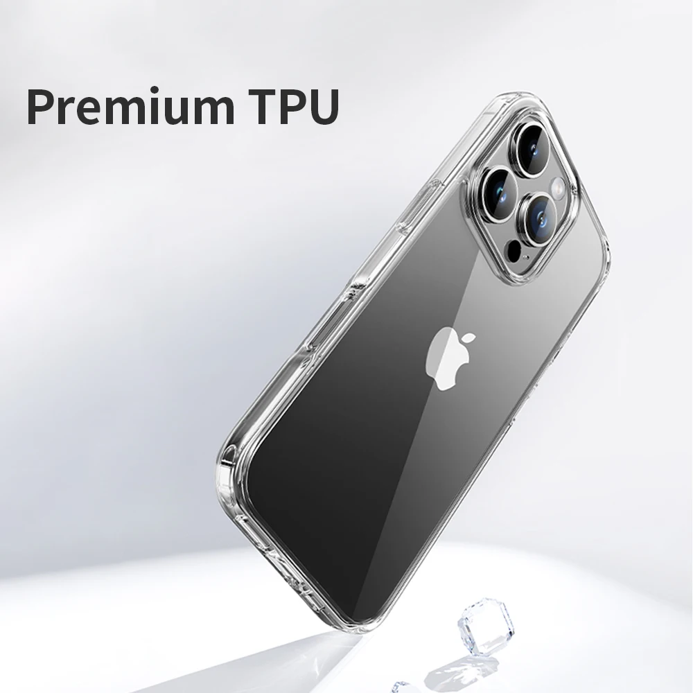 ROCK Transparent Case For iPhone 16 Pro Max 6.9” 2024 Crystal Clear Thin Soft TPU Bumper Cover For iPhone 16 Pro 16 Plus Case