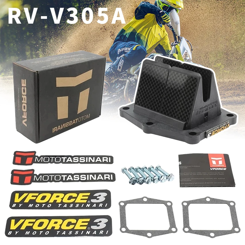 Motocyklowy zestaw zaworu dolotowego z włókna węglowego Vforce 3 V305A do HONDA CR250R 1986-2001 Block CR 250 MX Racing Reed Valve System