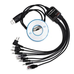 Baofeng-Cable de programación USB multifunción 8 en 1, walkie-talkie con CD, UV5R, UV82 para TYT Kenwood, Motorola Yaesu HYT Radio