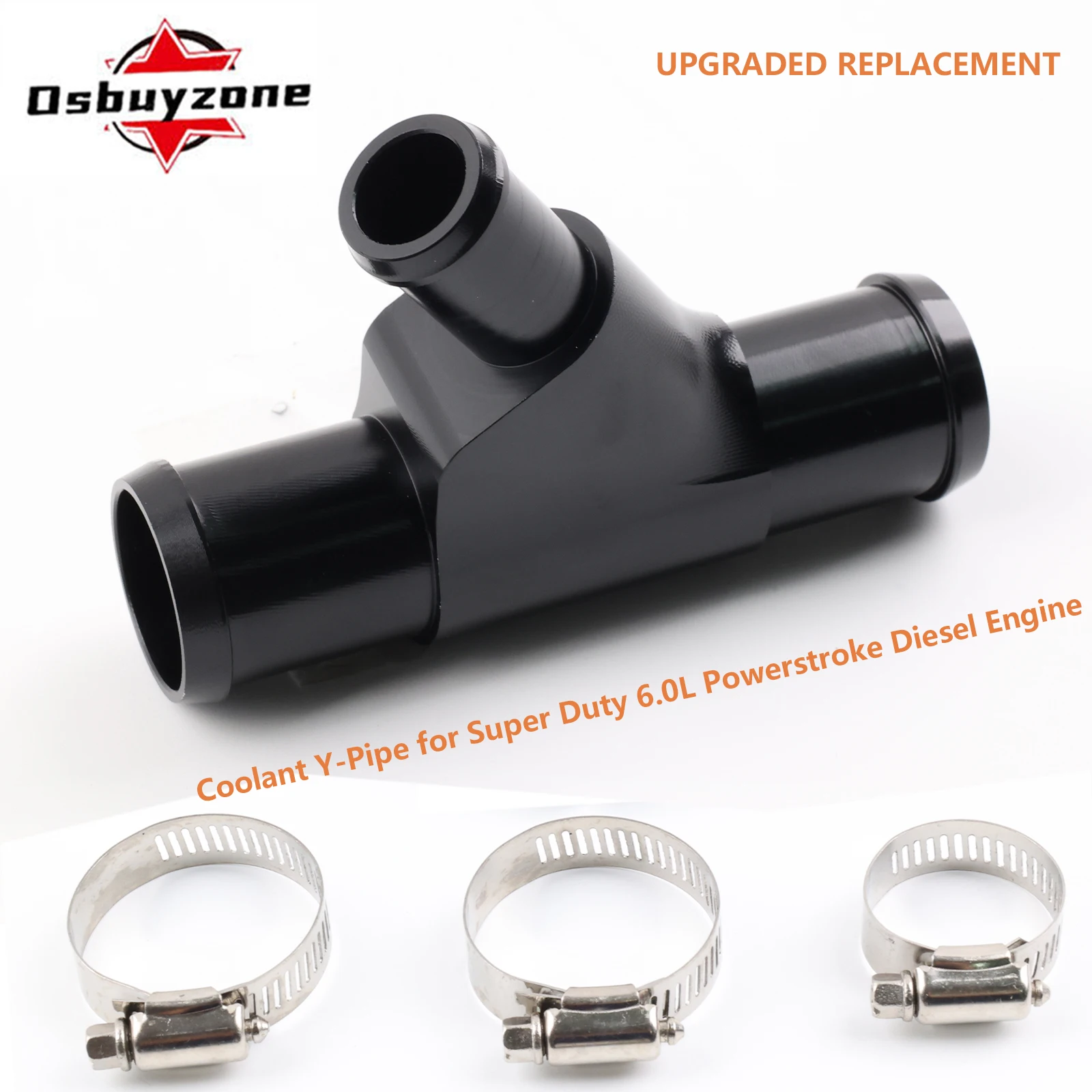 Tubo Y de refrigerante para radiador, tubo conector de manguera de refrigerante de aluminio sin soldadura para Ford F250 F350 F450 F550 E350 E450 6.0L Powerstroke