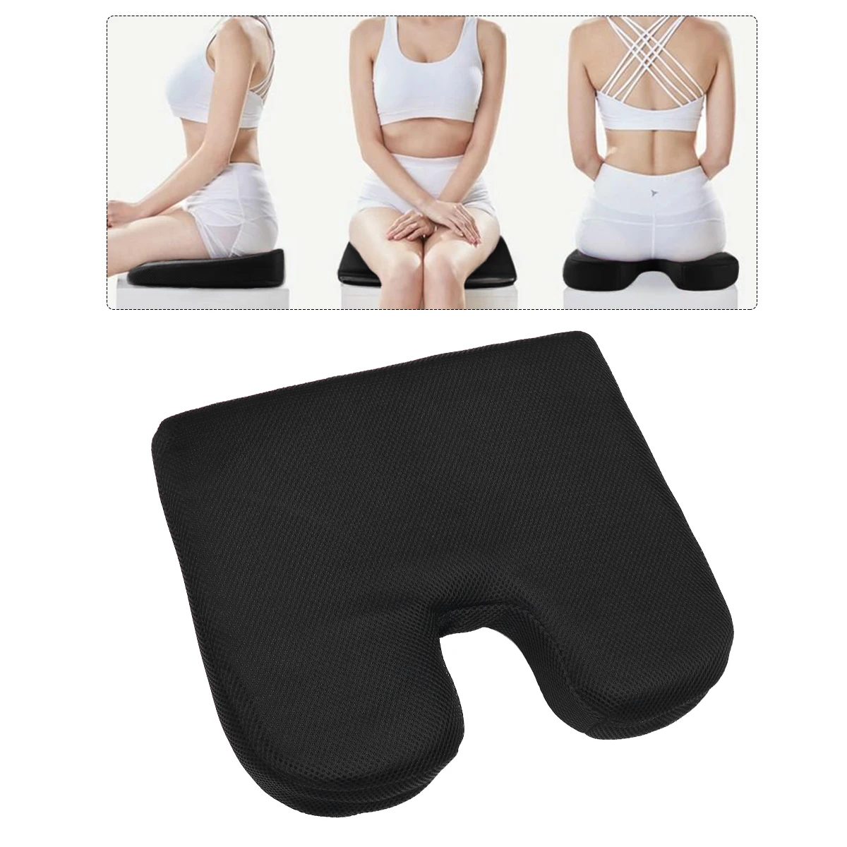 

1 Pc Breathable Buttocks Cushion UShaped Hollow Design Back Pain Relief Car Bedroom Chair Mat