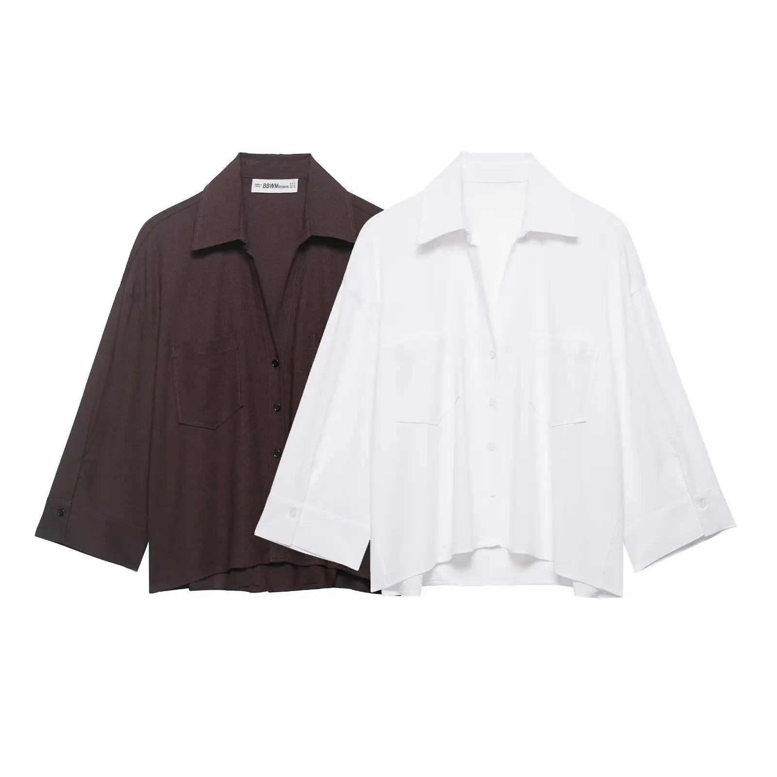 Y2K Women's White T-shirt Casual Slim Fit Summer 2026 Style Pure Color Loose Linen Blend Drape Shirt