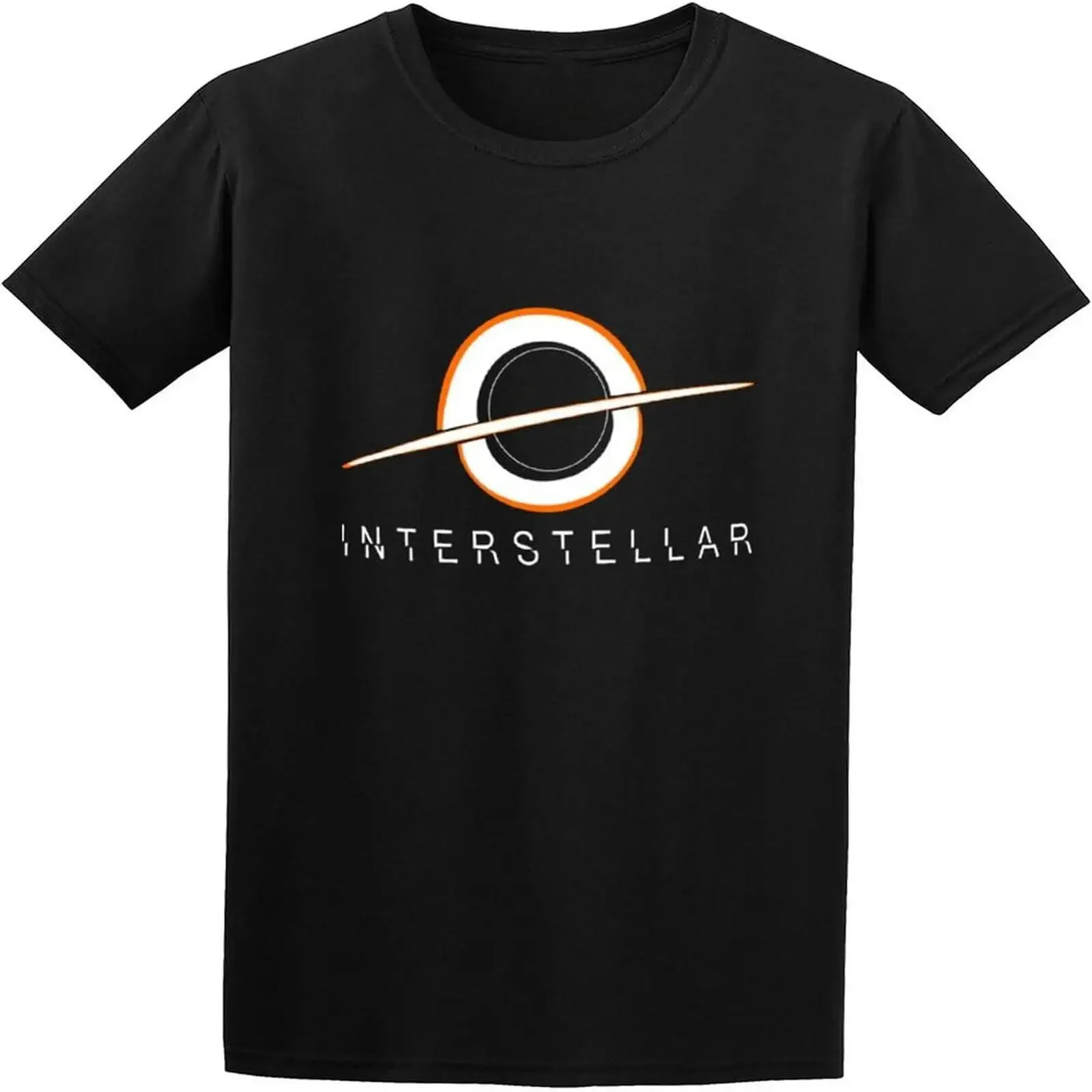Men's Hole Interstellar O Neck Cotton T Shirt Black vintage Washed Casual Breathable Stretched Stylish designer clothes homme