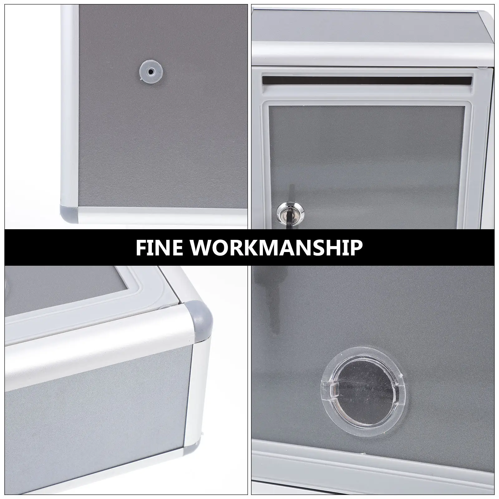 

Офисная коробка для предложений: прочная конструкция из алюминиевого сплава, запираемое безопасное отделение для денег, конвертов, купонов, бюллетеней, металлическая.