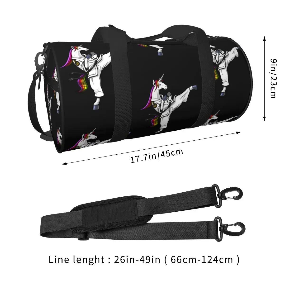 Unicorn Karate Gym Bag Ninja Martial Arts Oxford Sports Bags Large Capacity Travel Design Handbag Cute Fitness Bag For Men Women