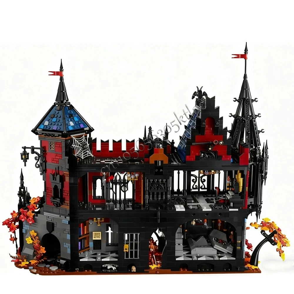 4060 Uds. Ciudad de Halloween Venta caliente vista a la calle Moc transilvania modelo de aventura DIY Ideas creativas juguete rompecabezas regalo bloques de ladrillos