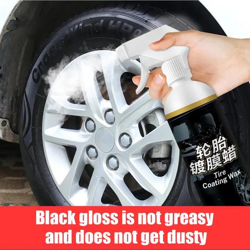 Tire Dressing Spray 500ml Non-Greasy Vehicle Cleaner Spray Tire Shine Dressing Car Wax Tire Shine Dressing Car Detailing