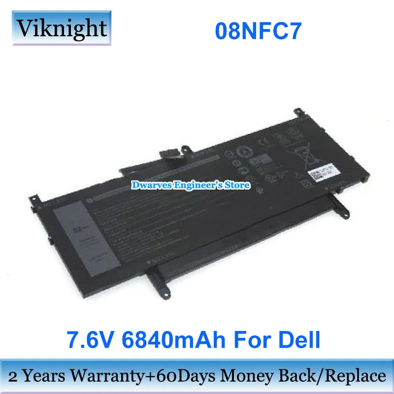 

Genuine 7.6V 6840mAh 52Wh Battery N7HT0 YMX3G 08NFC7 for Dell Latitude 15 9510 06DF2 12NTW M9MYH Y7F92 M6W2Y YRRY3 JFJ03 75XVK