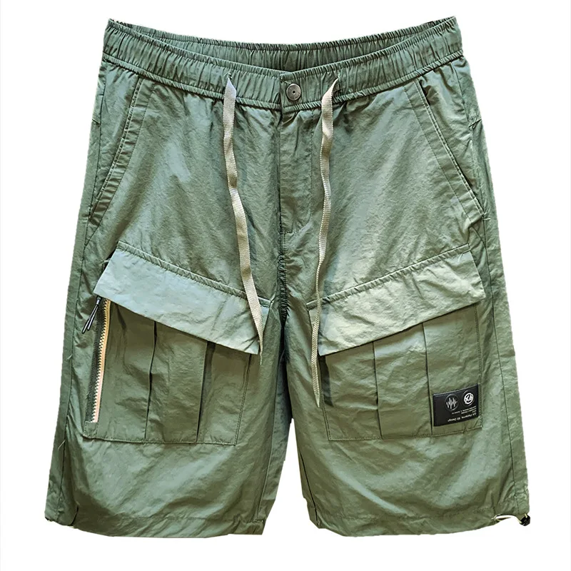 Work shorts men's trendy brand loose summer thin, 2025 new quick drying multi pocket casual shorts