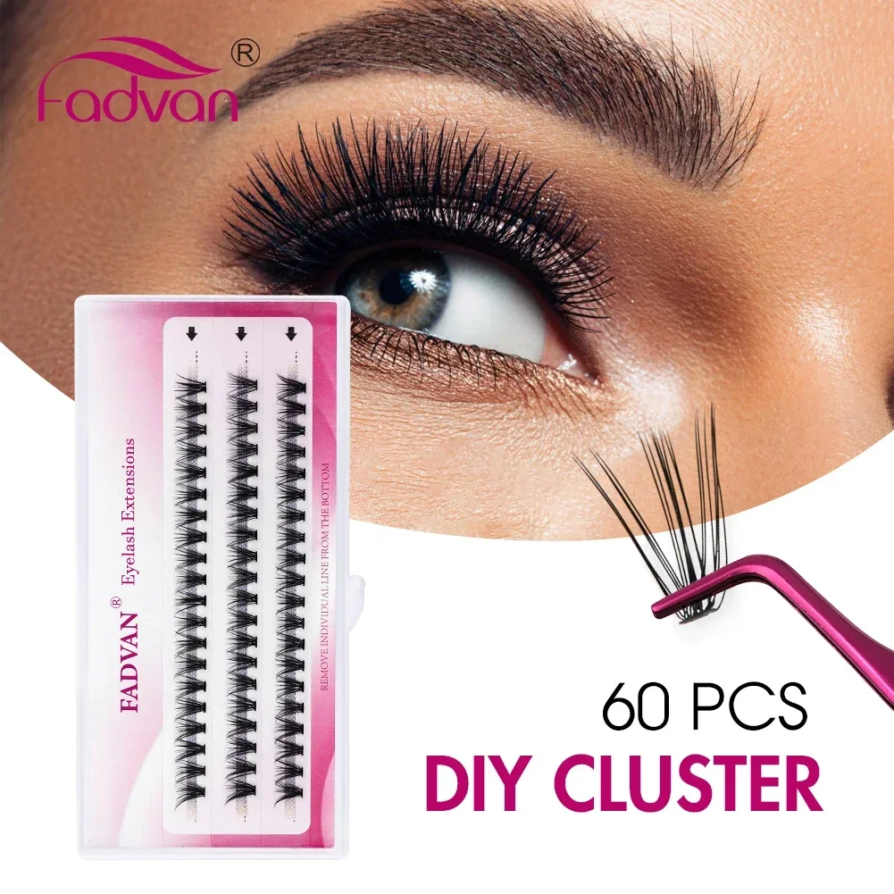 Fadvan Individual Cluster Lashes Faux Mink Premade Volume Fan Eyelash Extension Heat Bonded Cluster Lash Self-grafting Supplies