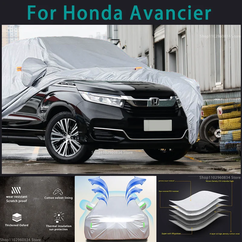 For Honda Avancier 210T Waterproof Full Car Covers Outdoor Sun uv protection Dust Rain Snow Protective Auto Protective cover