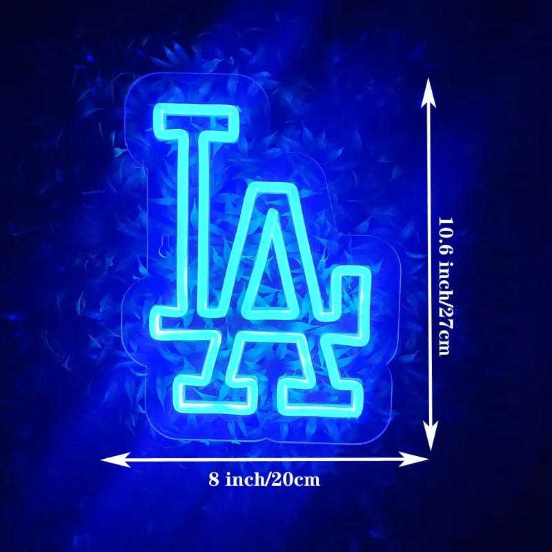 Imagem -05 - Dimmable Baseball Team Neon Luz Festa Bar Homem Caverna Jogo Room Decor Birthday Gift Azul 5v Usb