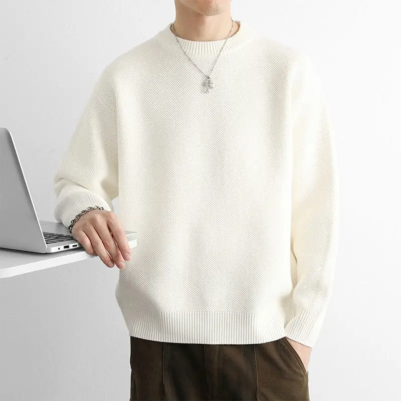 

Свободный цветной трикотаж с высоким воротником, винтажный зимний свитер, мужской и женский простой внутренний слой, вязаный...