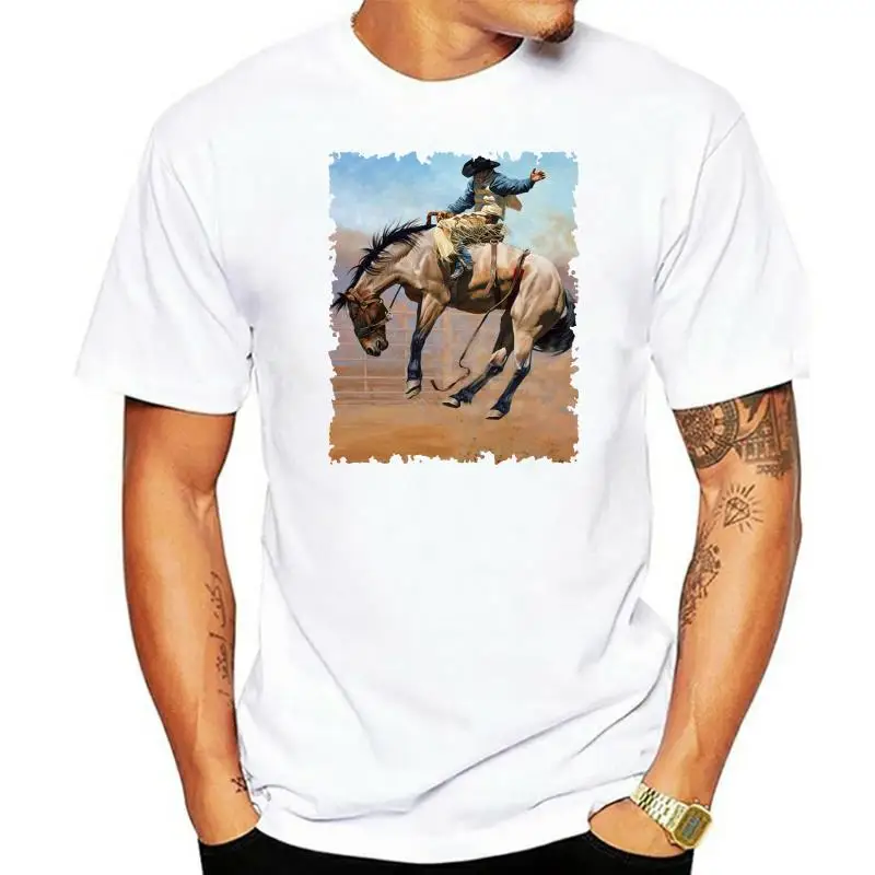 Saddle Bronc Horse Cowboy Riding Rodeo Event MenS Novelty T-Shirt Cool Casual Tee Shirt