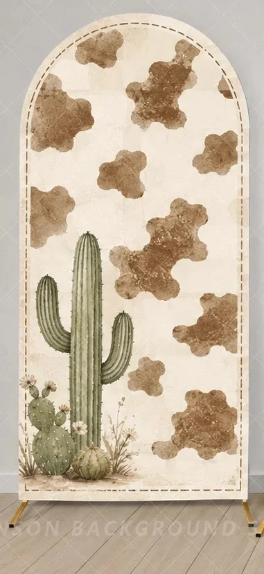A Little Cowboy boy girl Is On The Way Arch Backdrop Western Cowboy Baby Shower Arch Covers Rustic Rodeo Party background