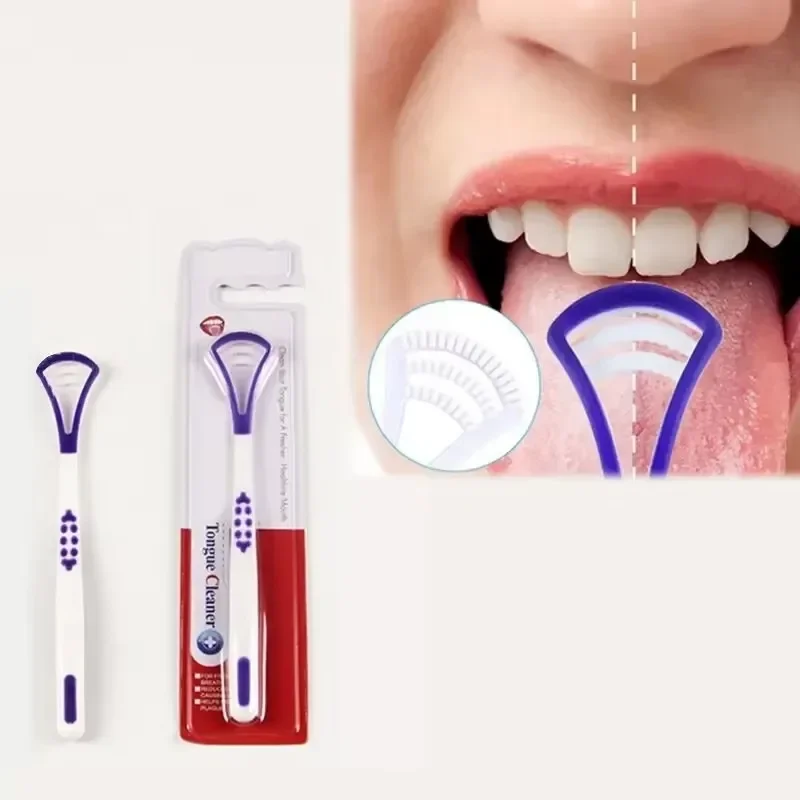 Silicone Tongue Scraper with Ergonomic Handle Double-sided Fresher Breath Tongue Cleaning Brush Oral Hygiene Tool Wholesale