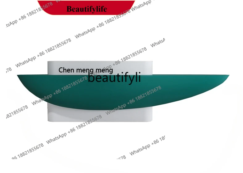 

X Company Front Desk Reception Counter Strange Shape Customized FRP Cashier Counter Bar Simple and Elegant Modern Light Luxury