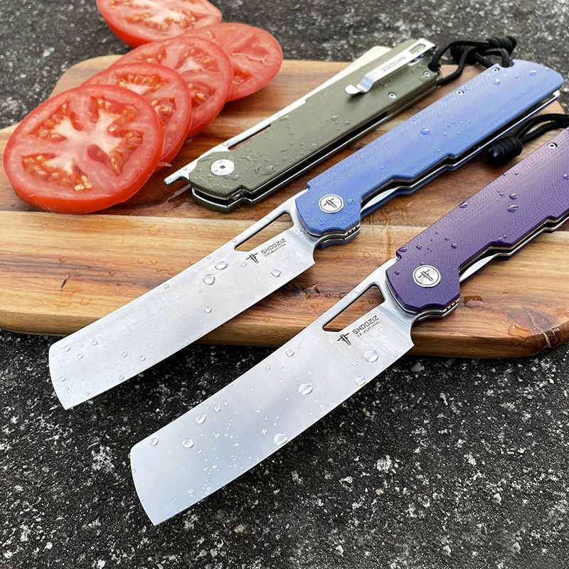 신제품 오리지널 SHOOZIZ XUN120 시리즈 XUN119 D2 스틸 아마 손잡이 접이식 나이프, 황동 와셔 야외 캠핑 EDC 포켓 도구