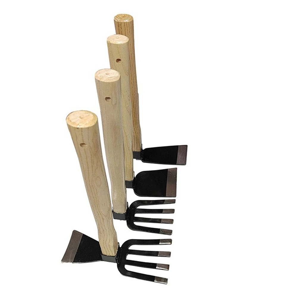 

Hand Cultivator with Wooden Handle Garden Rake Cultivator Garden Hand Hoe & Tiller for Digging Weeding Gardening and Cultivating