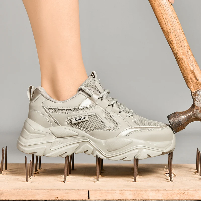 tennis safety Shoes woman Comfor work security shoe Women steel toe Sneakers Lightweigh Breathable Non-Slip summer work boots