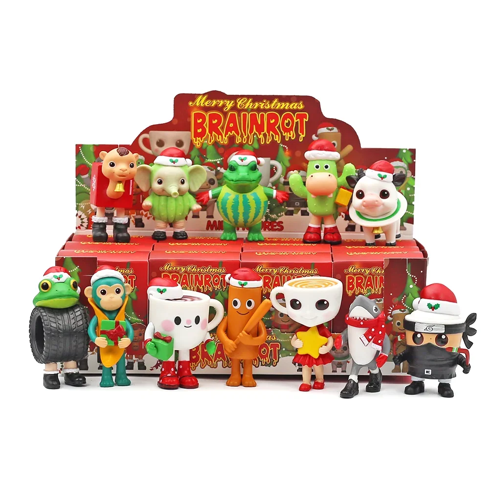 عيد الميلاد طبعة Tangtungsahur الشكل مضحك دمية سطح المكتب ديكور Tralalero Tralala نموذج لجسم صندوق غامض الاطفال هدايا عيد الميلاد