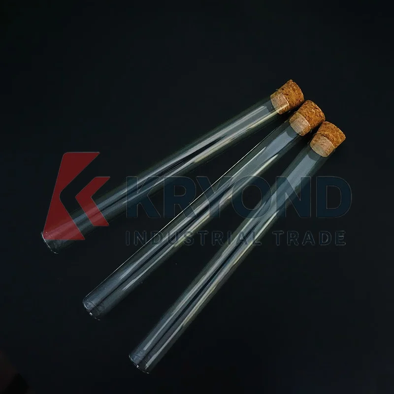 5 個 20x200mm 平底ガラス試験管コルク付き高温耐圧性ラボガラス管オリジナル製品