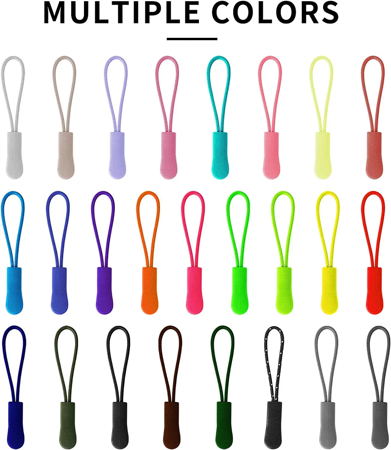 20/5Pcs Zipper Pull Puller End Fit Rope Tag Replacement Clip Broken Buckle Fixer Zip Cord For Travel Bag Suitcase Tent Backpack