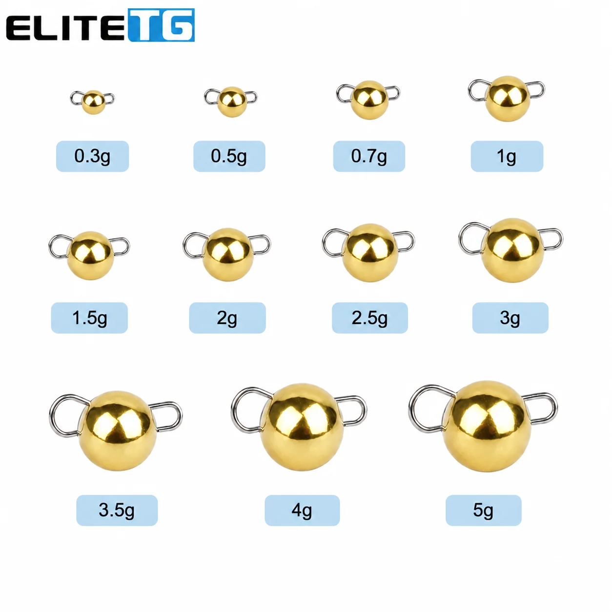 Elite TG 10 Stück 0,3-3g Farbige Wolfram Cheburashka Gewichte für Höhere Sensibilität beim Angeln – Detail 1
