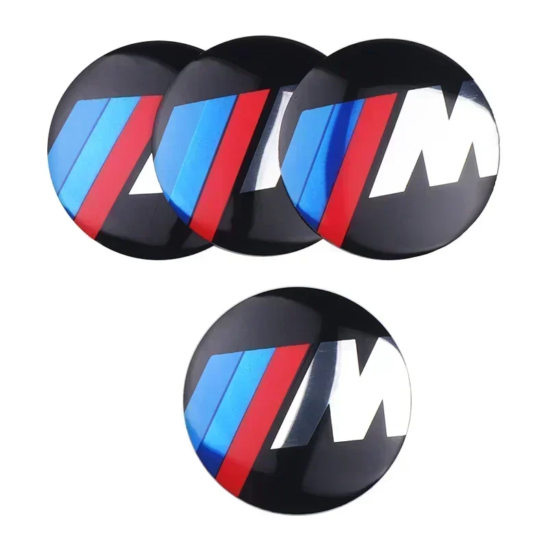 4Pcs 56mm 65mm Car M Logo Style Hub Center Cover Sticker Accessories For M Power M3 M4 M5 X3 X5 E34 E65 E39 E60 G80 G82 G83