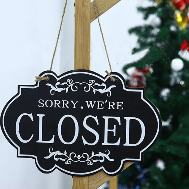 Double-Side Open Closed Sign Open Closed Sign For Window Door Small Business Restaurant Cafe Shop Decoration D2RC