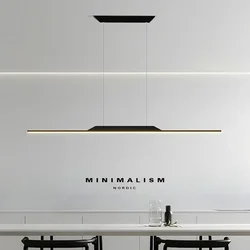 Modern Resturant Dining Room Hanging Pendant Lamp LED Chandelier Indoor Home Decor Pendant Light 100 120cm Black Suspension Lamp
