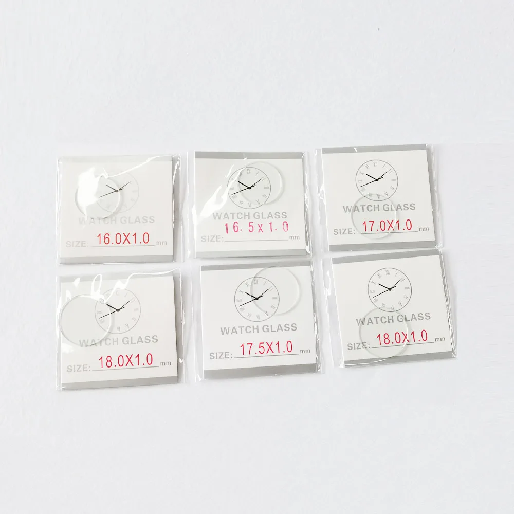 Flat Round Mineral Glass Lady Watch Crystal Replacement Part For Watchmakers 1.0mm Thickness 16mm~25.5mm,2pcs