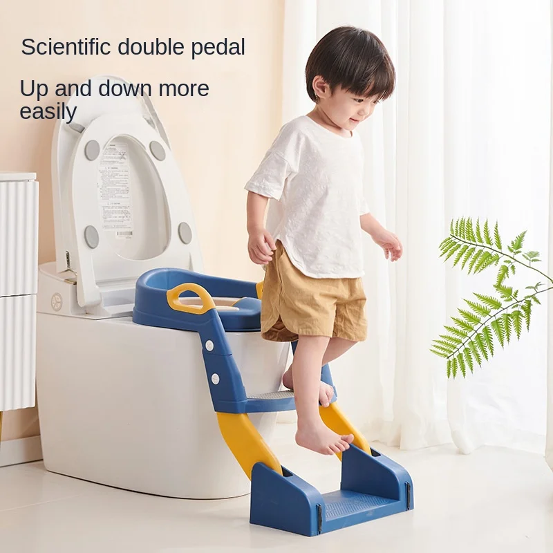 Imagem -02 - Dobrável Baby Pot Toilet Seat Boy Potty Assento de Treinamento com Step Stool Escada para Bebês Meninos Panéis de Viagem Banheiro Portátil wc