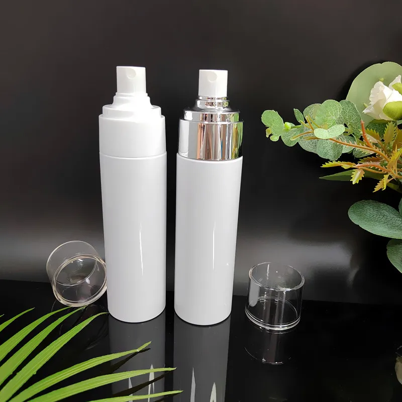 100ml 120ml 130ml 150ml Plastic Spray Bottle Refillable Perfume Portable Empty Container Travel Cosmetic Sprayer Atomizer White