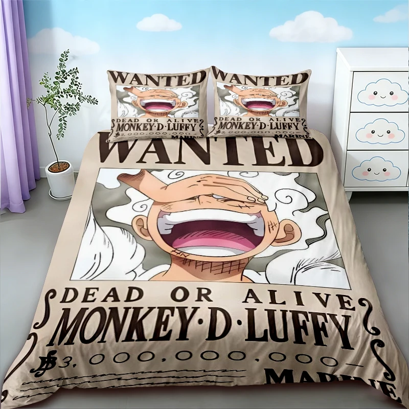 

duvet cover One Piece Anime Children's Monkey D. Luffy Odyssey Pattern Duvet Cover Set Extra Large Size Bedspread, Single Double