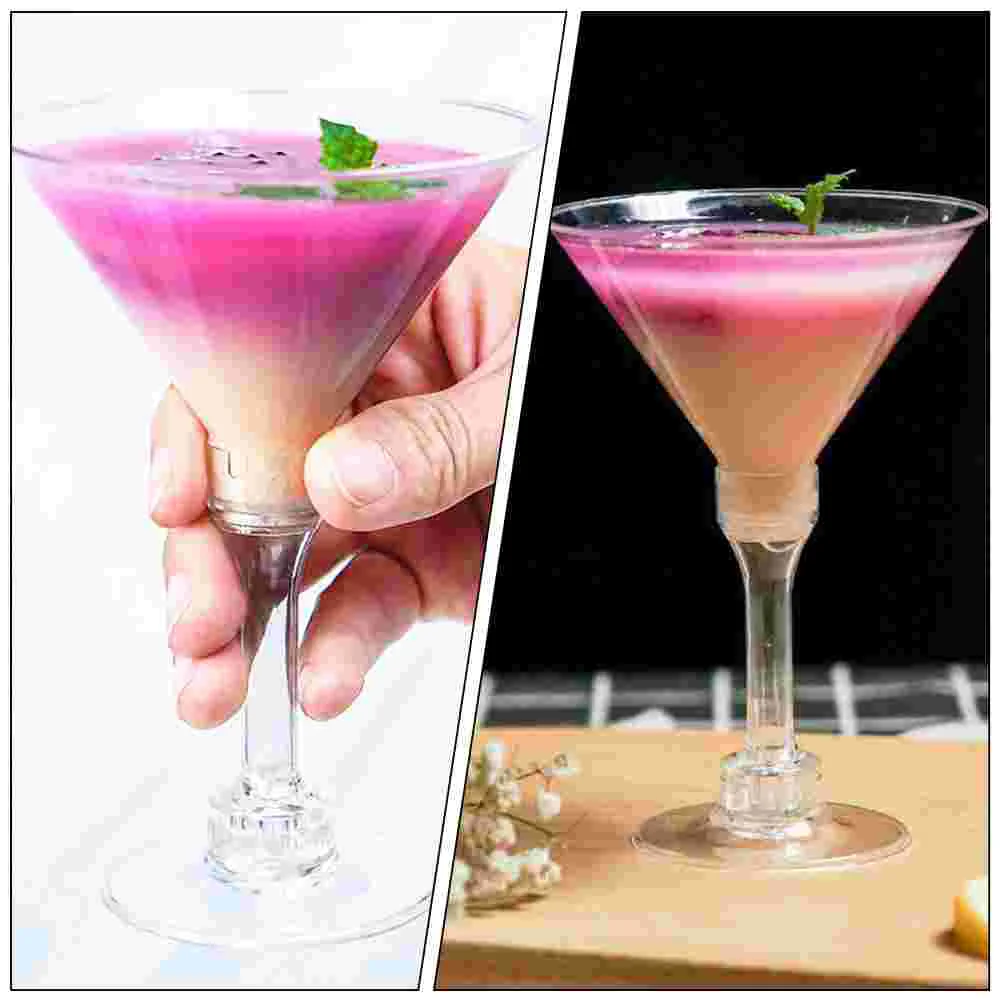 10 Pcs Clear Glasses Plastic Cocktail Cups Beverage Party Sports Car Goblets Transparent Drink for