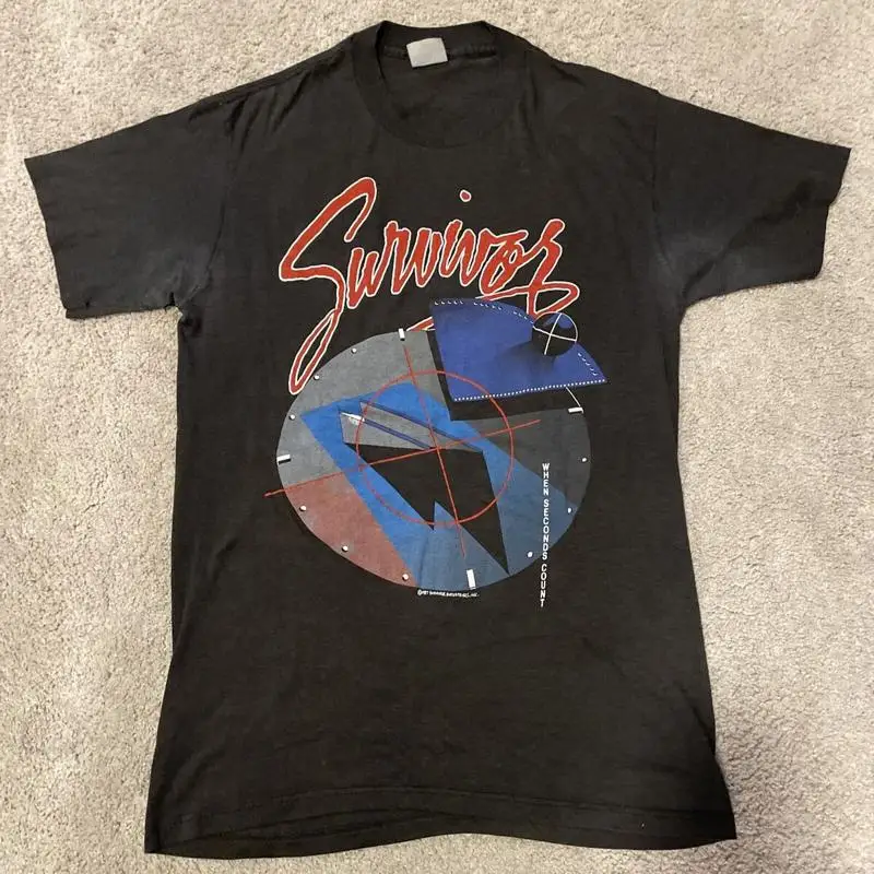 Vintage Survivor Band Eye Of Tiger Cotton Black T Shirt AL666