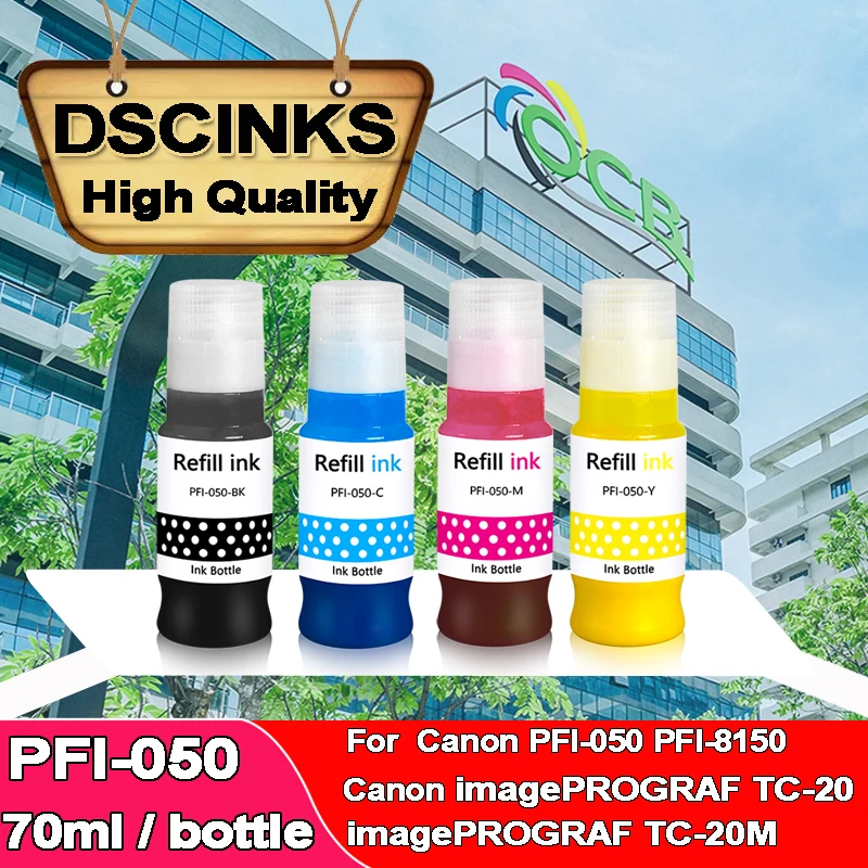 PFI-050 Refill ink PFI050 refill pigment ink For Canon imagePROGRAF TC-20 TC-20M printer PFI 050 pigment ink