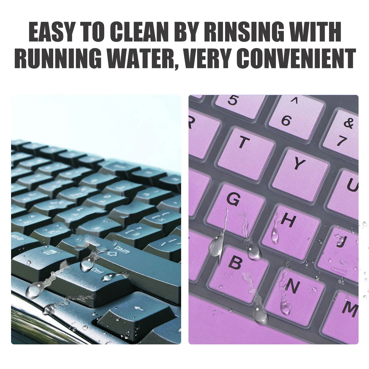 

2Pcs Silicone Keyboard Protector Premium Dust Resistant Film for Laptop Keys Smooth Flexible Fit Gradient Blue Purple Cover