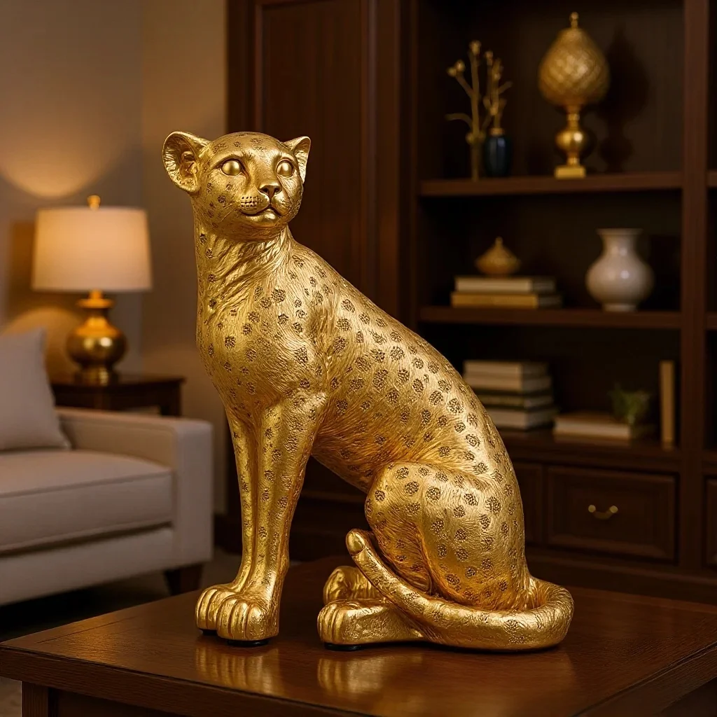 

Modern minimalist resin leopard craft, living room office desktop art decorative figurineTV cabinet decorations, opening gifts,