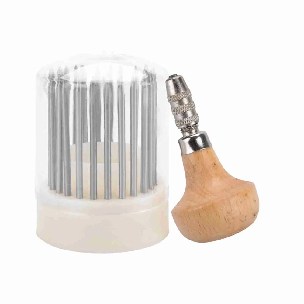 Beading Tool Kit Wooden Beading Tools Set Engraving Stone Setting Graver Beader Metal Jewelry Craft Making Kit Craft Making
