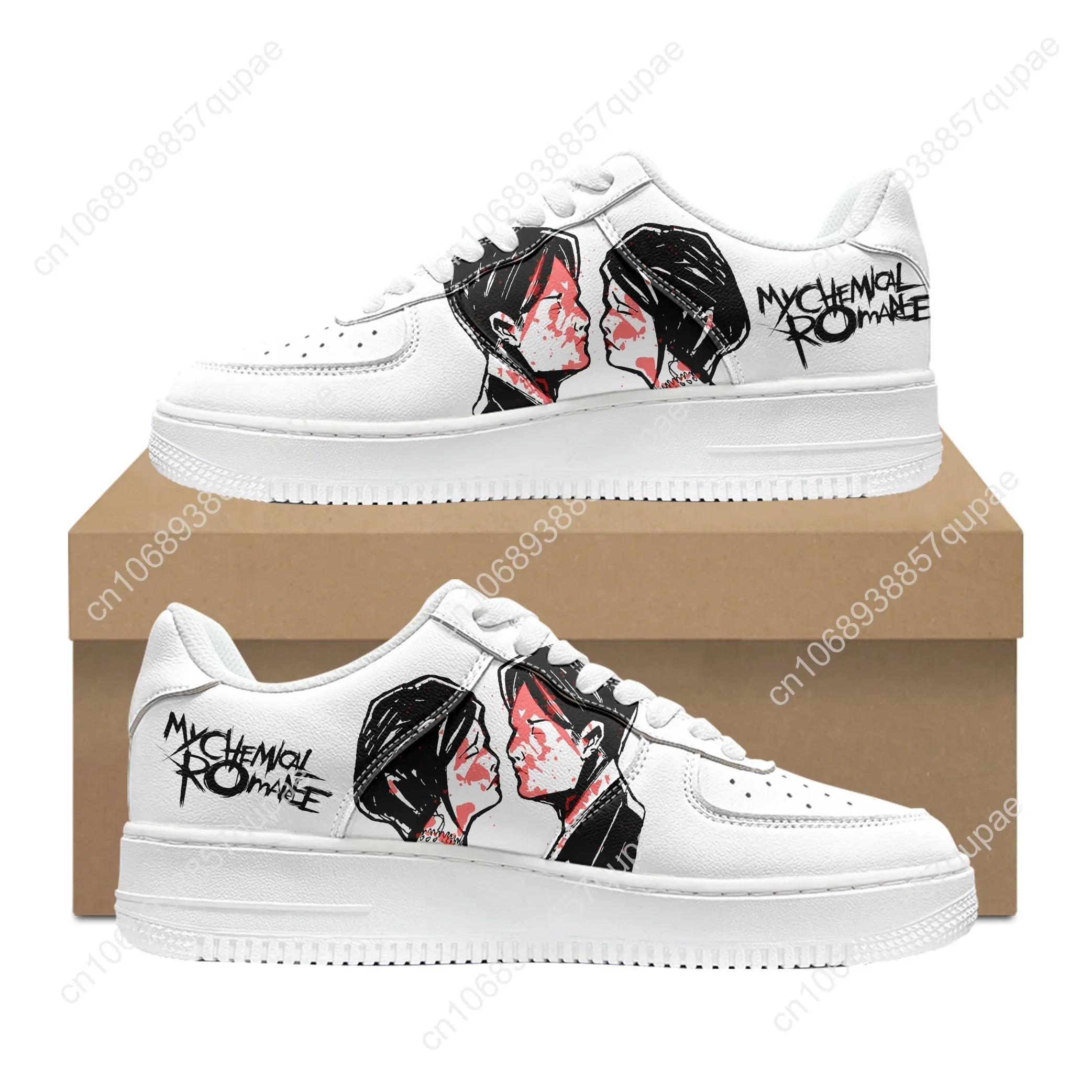 My Chemical-zapatillas de baloncesto MCRX para hombre y mujer, zapatos planos deportivos para correr, zapatillas Force, zapatos de malla con cordones personalizados, Romance, banda de Rock AF