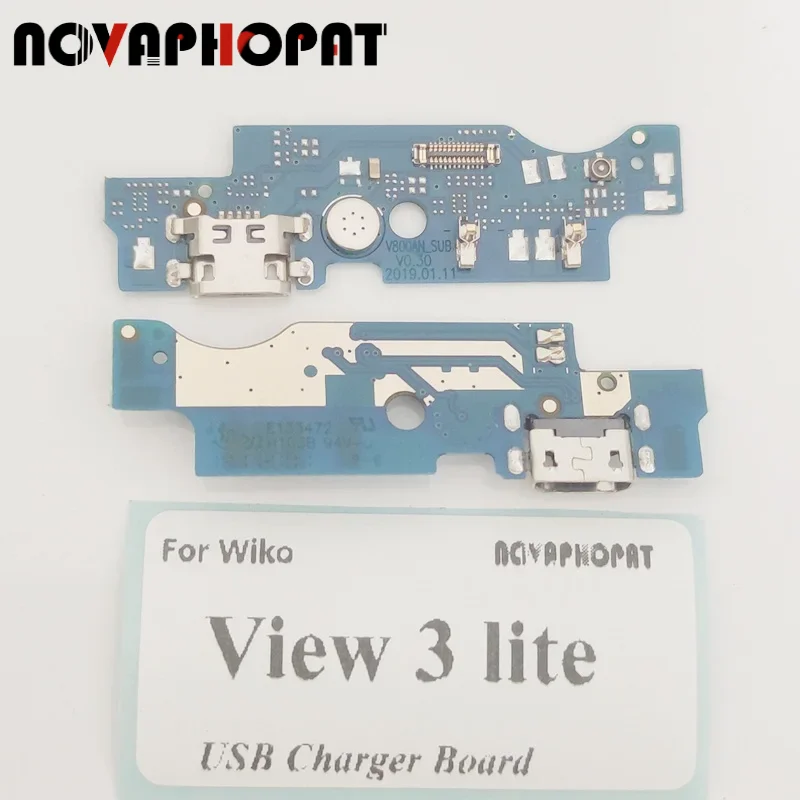 Novaphopat For Wiko View 3 lite Charger Port USB Dock Charging Port Data Transfer Connect Connector Flex Cable Board