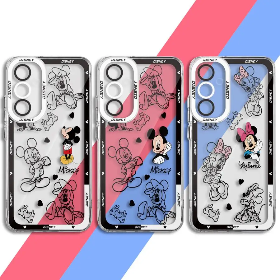 

Disney Mickey Minnie Mouse Phone Case for Samsung Galaxy A31 A50 A51 4G A21s A12 A22 A32 A52 5G A72 A50s A52s Clear Soft Cover