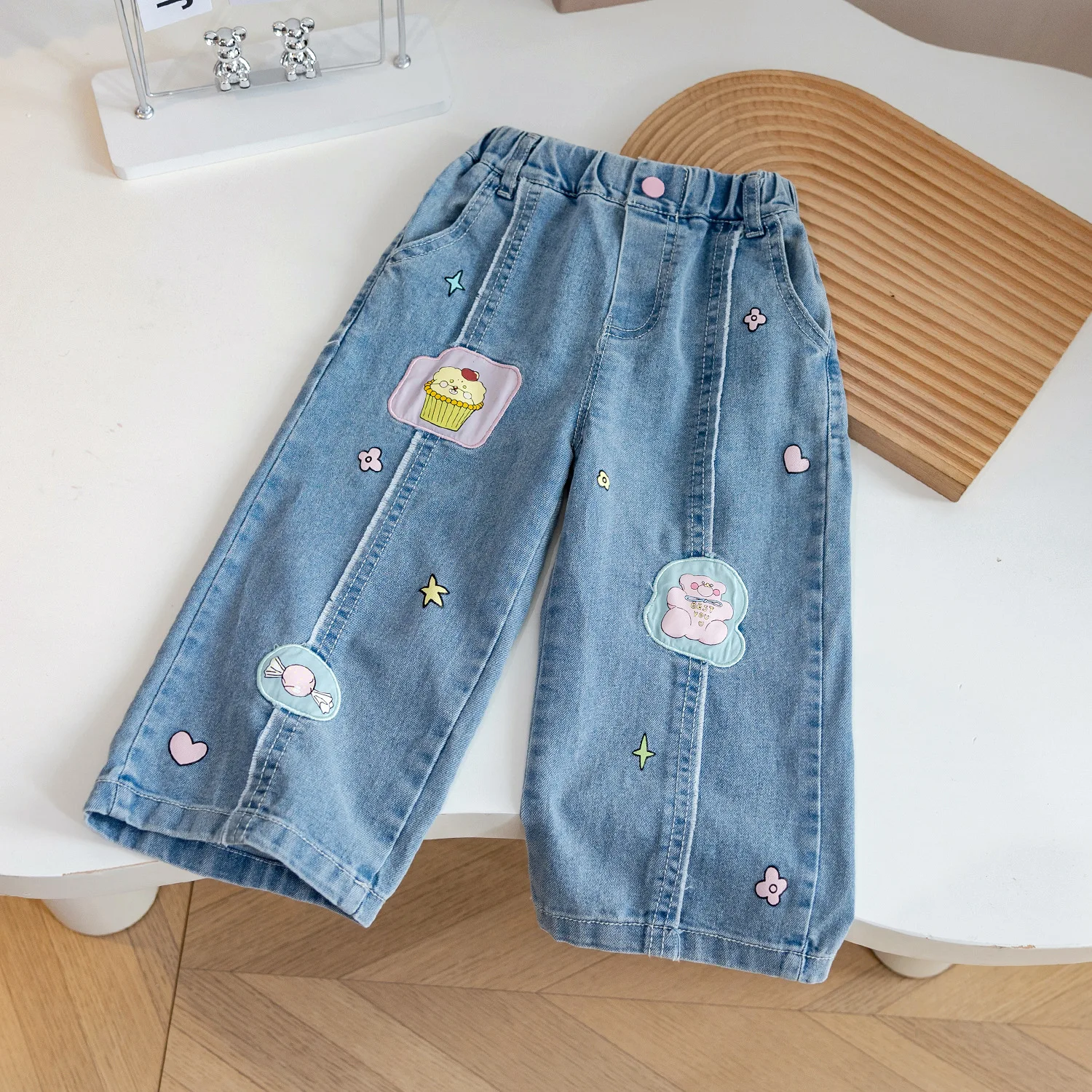 

Children's 2025 Spring Versatile Loose Straight Leg Boys And Girls, Stylish Casual Long Pants Jeans For Babies