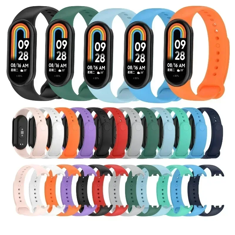 Silicone Straps For Xiaomi Band 8 Replacement Wristbands Straps Soft Breathable Skin Friendly Straps For Mi Band 8 Smart Watch