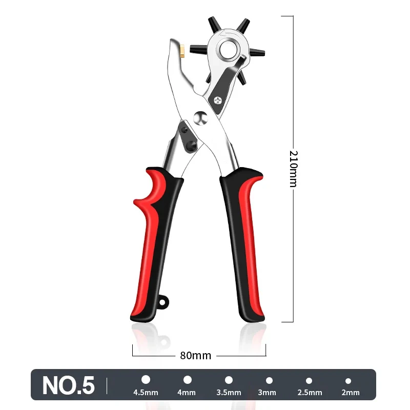 Heavy Duty Leather Belt Hole Punch Plier Eyelet Puncher Revolve Sewing Machine Bag Setter Tool Watchband Household Strap Leather