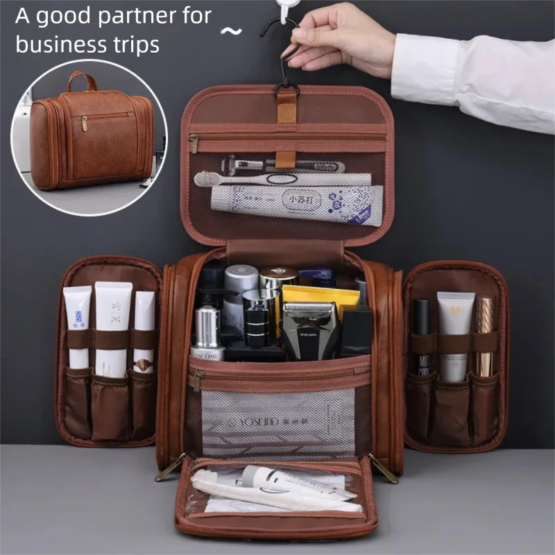 Men's business toiletry bag 4-in-1 large capacity advanced multifunctional portable waterproof travel storage cosmetic bag
