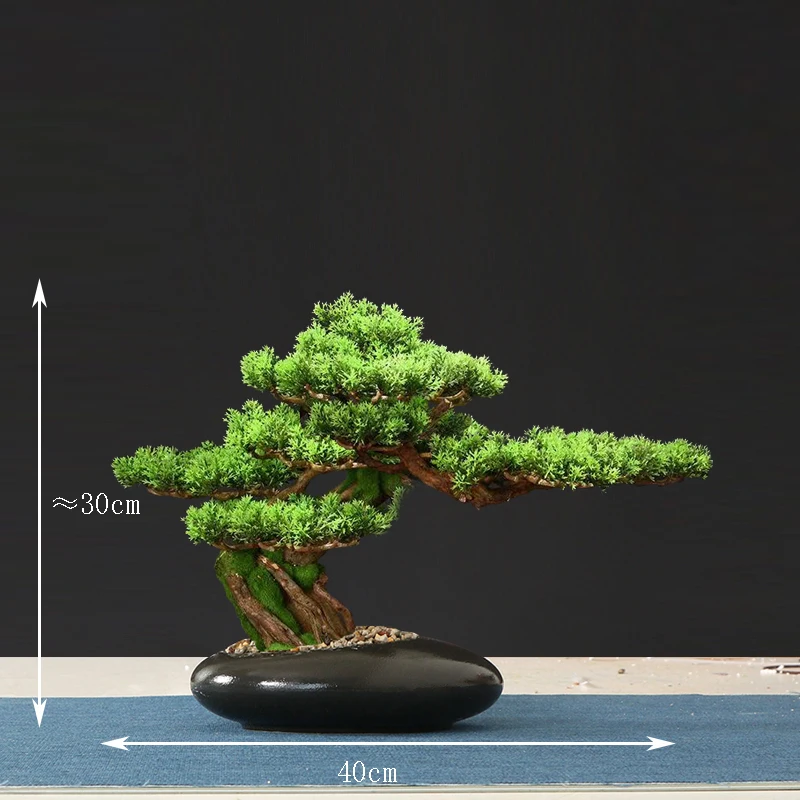 Simulation fake tree bonsai home living room Chinese sand table hotel porch landscaping decoration green plant ornaments